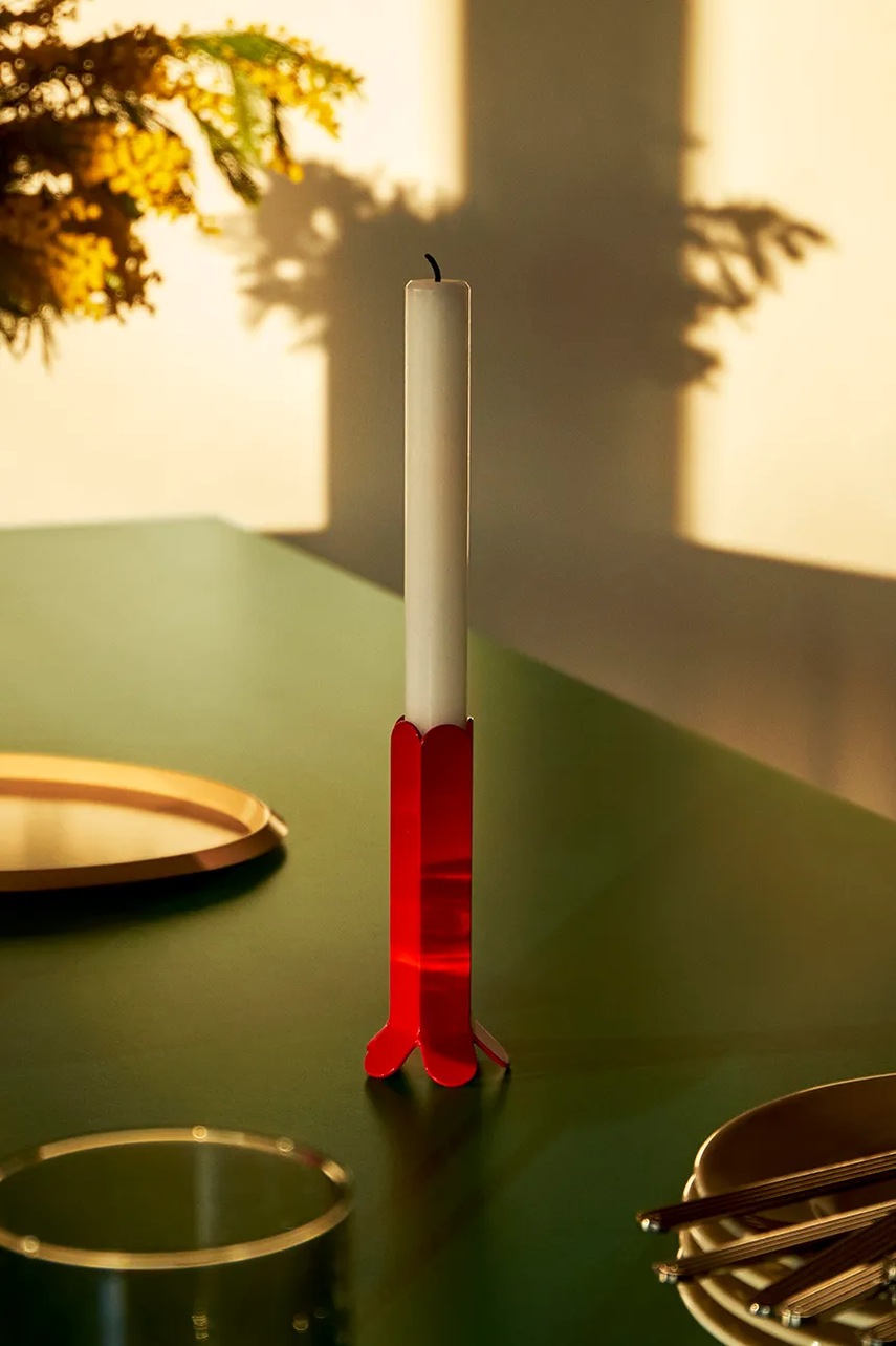 Διακοσμητικό κηροπήγιο HAY Arcs 5,5 x 13 cm χρώμα: κόκκινο φωτογραφία