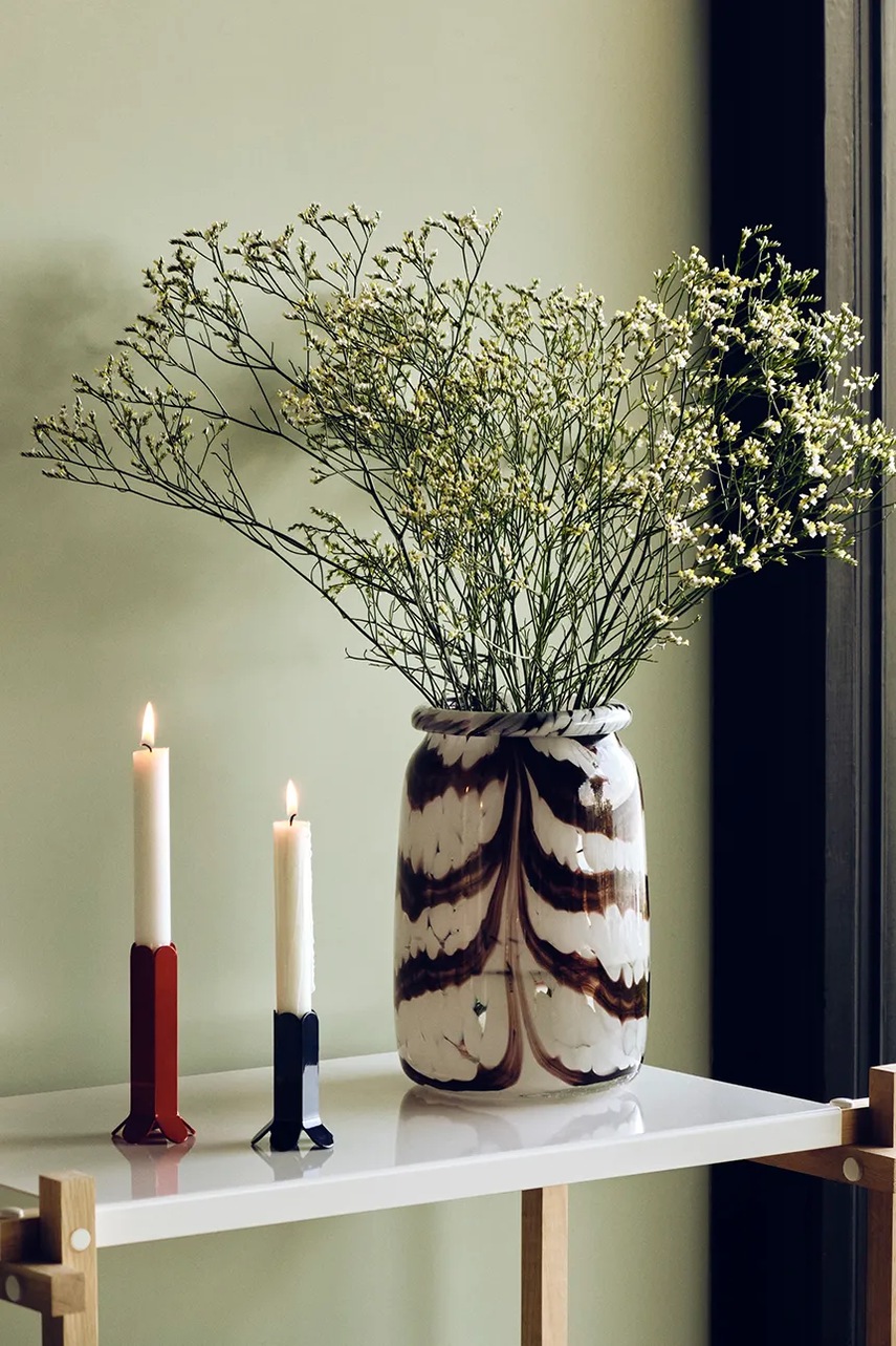 Διακοσμητικό κηροπήγιο HAY Arcs 5,5 x 13 cm χρώμα: κόκκινο φωτογραφία