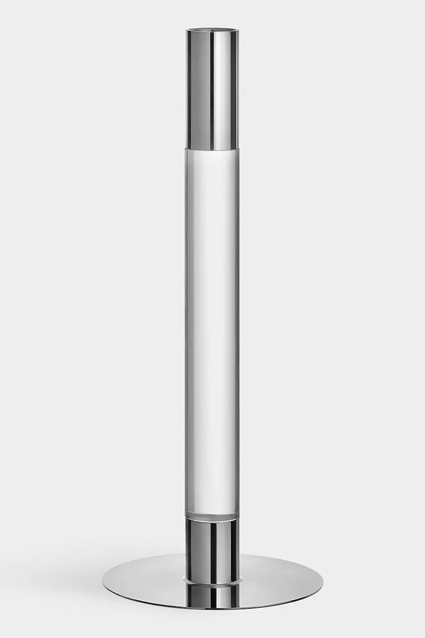 Orrefors sfesnic decorativ Lumiere 26,5 cm culoarea gri