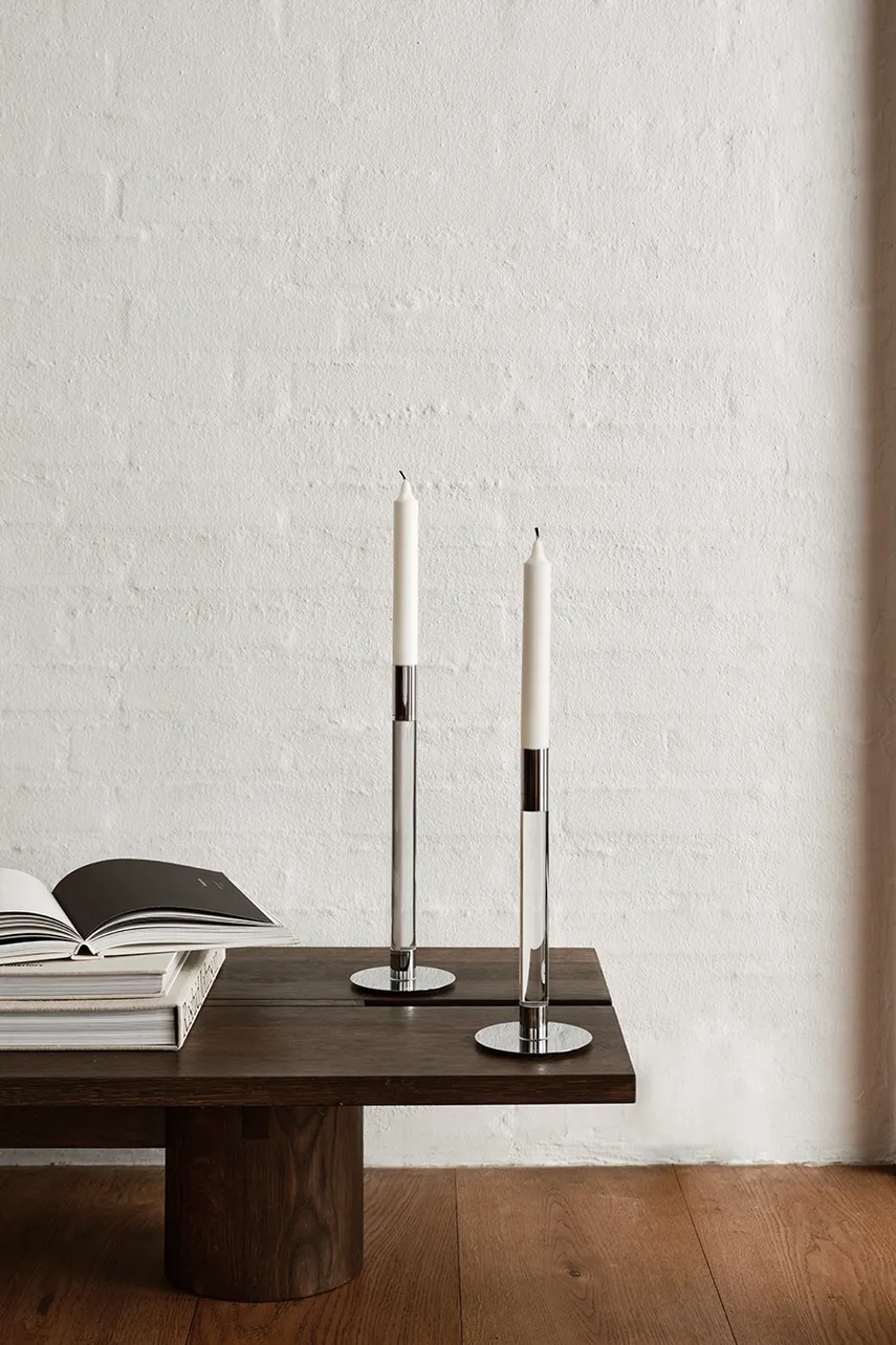 Διακοσμητικό κηροπήγιο Orrefors Lumiere 32 cm χρώμα: γκρι φωτογραφία