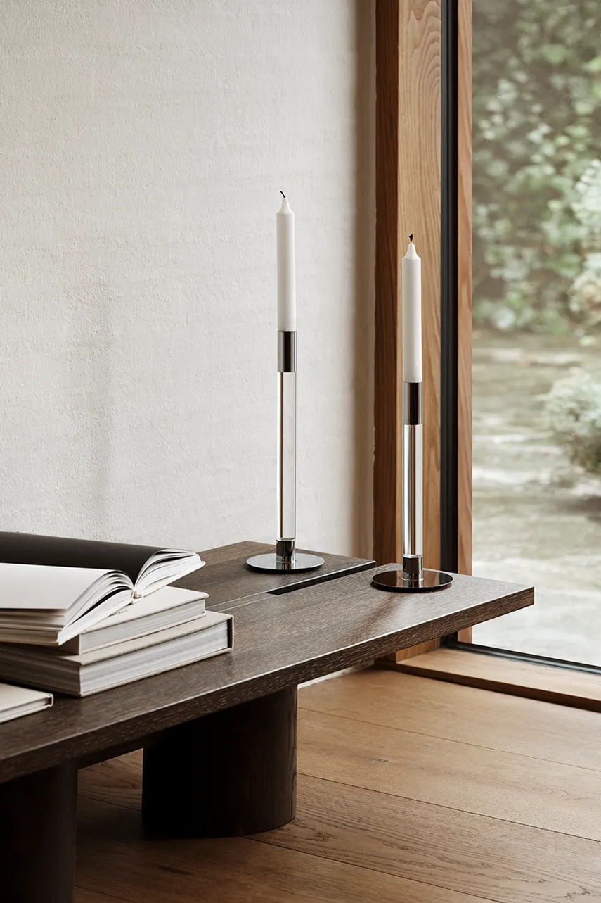 Διακοσμητικό κηροπήγιο Orrefors Lumiere 32 cm χρώμα: γκρι φωτογραφία