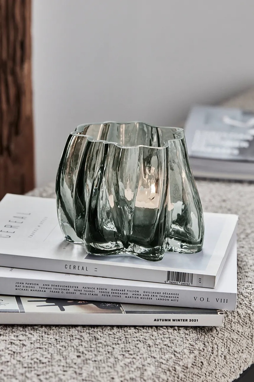 Διακοσμητικό κηροπήγιο House Doctor HDCurva 12,5 cm χρώμα: γκρι φωτογραφία