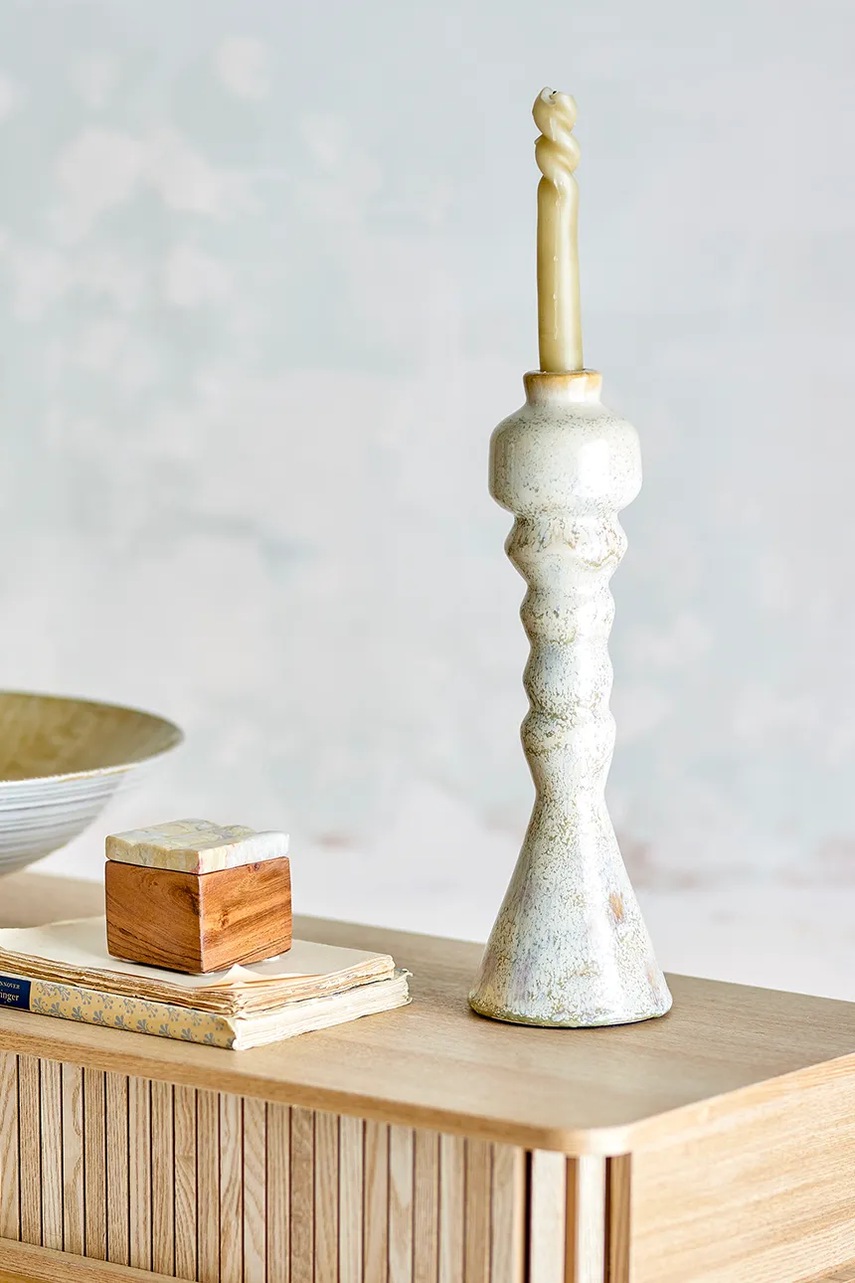 Διακοσμητικό κηροπήγιο Bloomingville Bancroft 10,5 x 33 cm χρώμα: μπεζ φωτογραφία