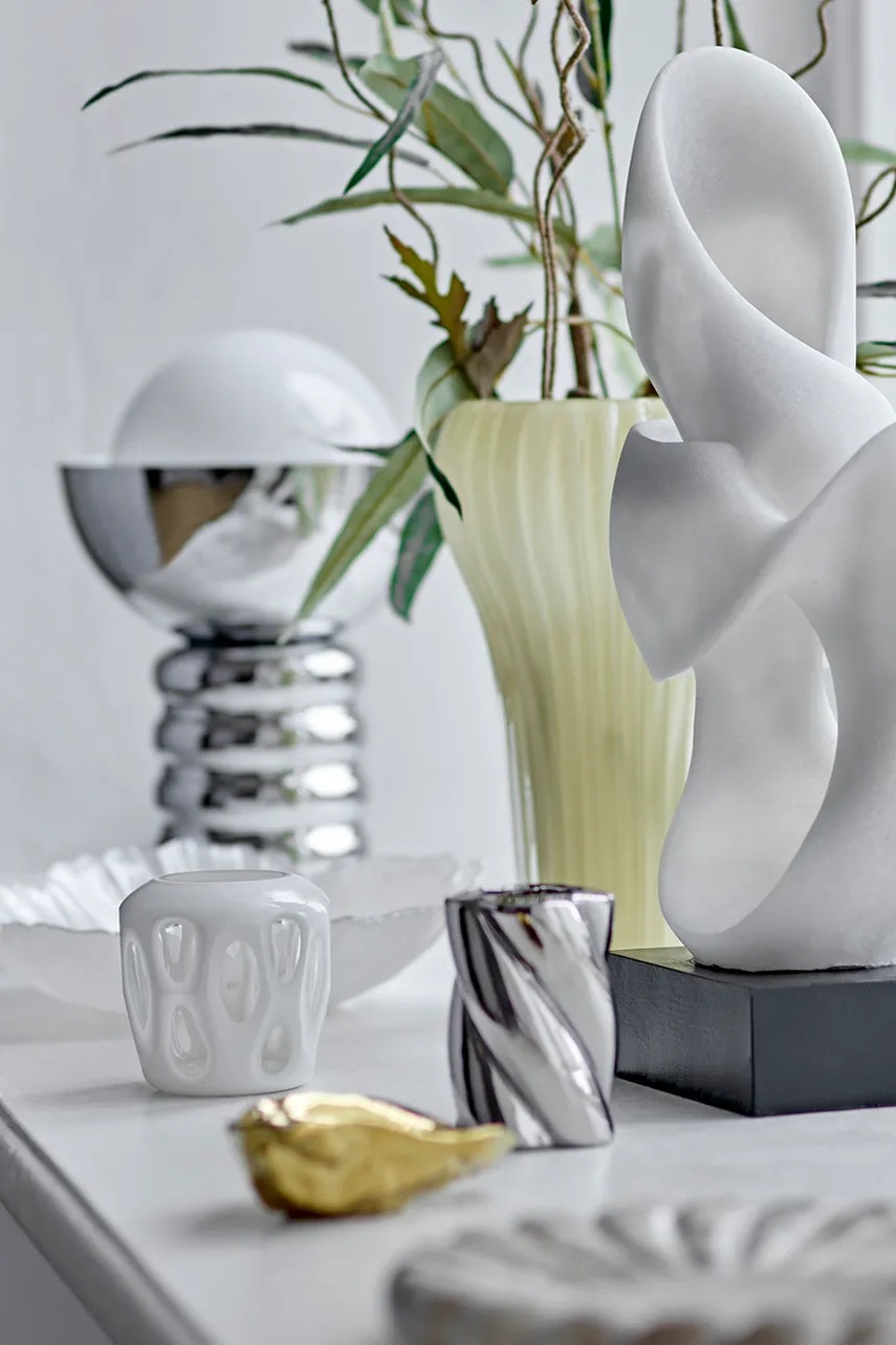 Διακοσμητικό κηροπήγιο Bloomingville Silvia 7 x 9,5 cm 2-pack χρώμα: γκρι φωτογραφία