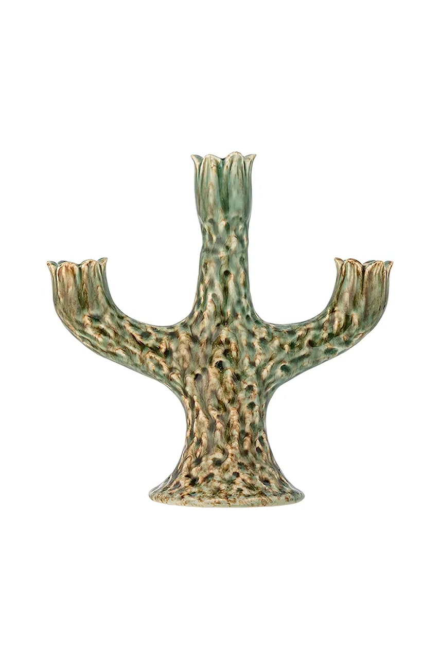 Bloomingville sfeșnic decorativ Cyrill 21 x 21 x 10 cm culoarea verde