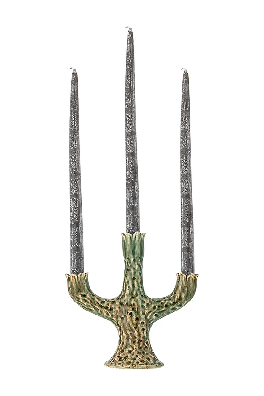 Διακοσμητικό κηροπήγιο Bloomingville Cyrill 21 x 21 x 10 cm χρώμα: πράσινο φωτογραφία