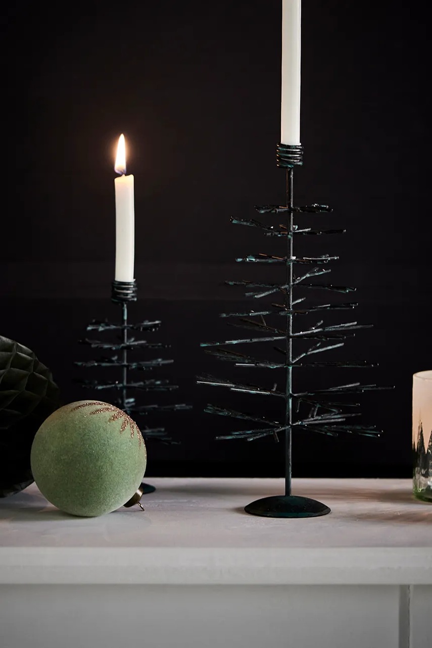 Διακοσμητικό κηροπήγιο House Doctor HDTree 16 cm 2-pack χρώμα: μαύρο φωτογραφία