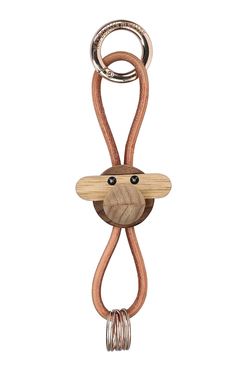 Kay Bojesen brelok na klucze Monkey Gold 5 cm kolor brązowy