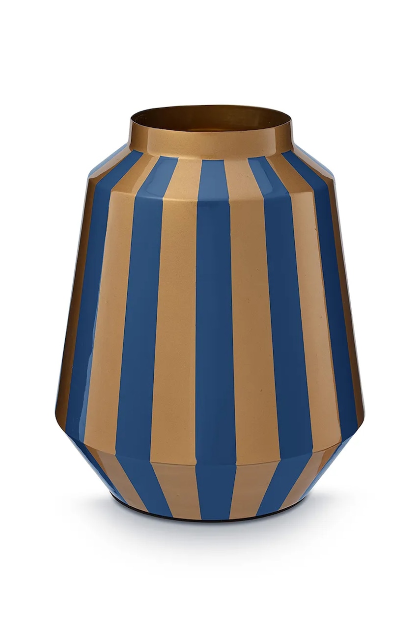 Pip Studio vază decorativă Stripes Navy-Gold 24 x 29 cm
