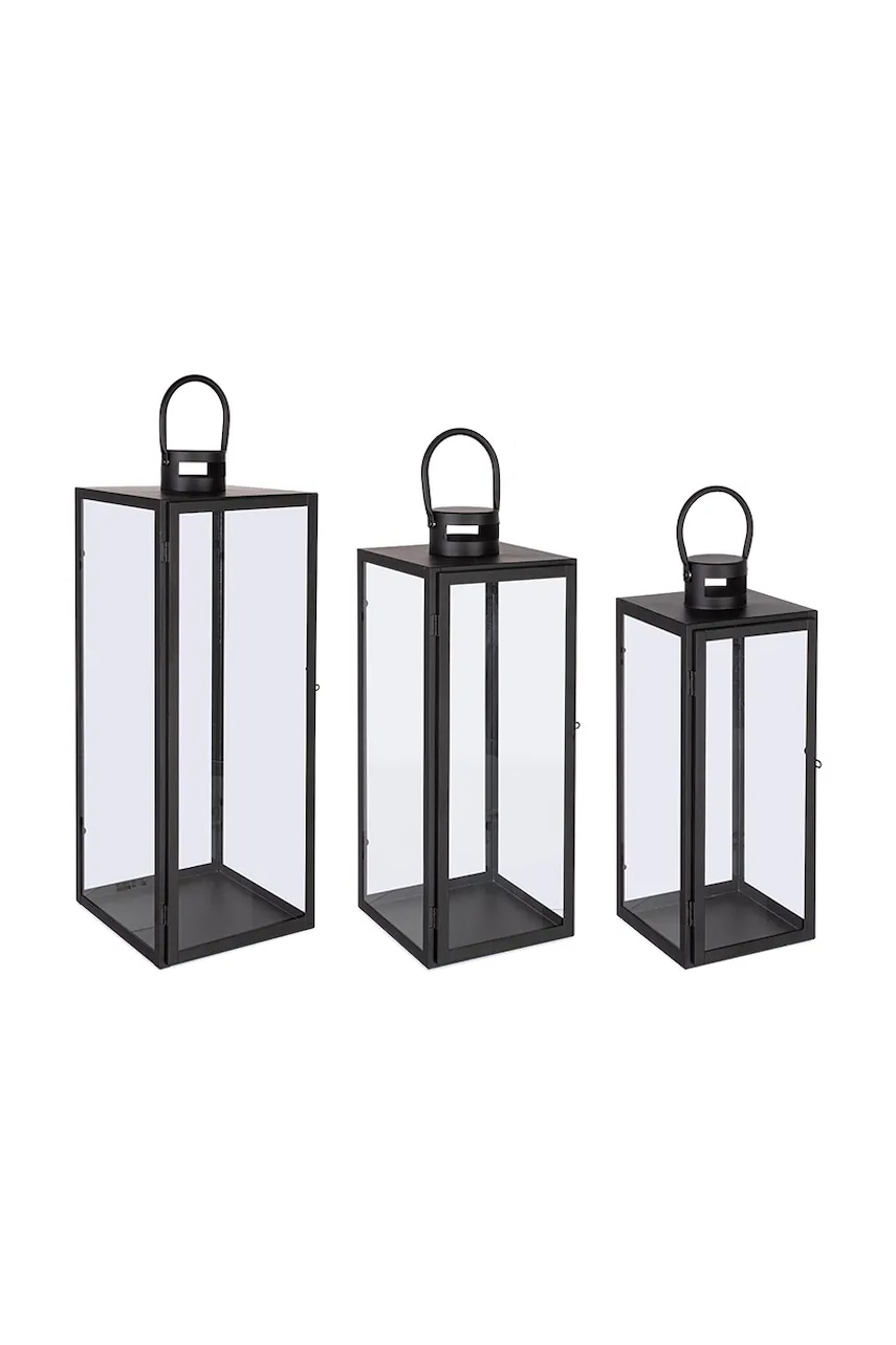 Bizzotto set de felinare Lior 3-pack culoarea negru