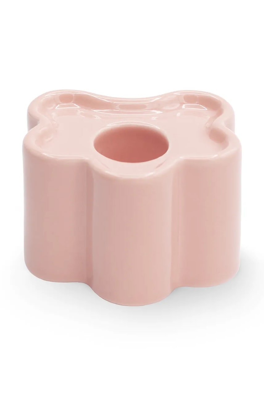 Octaevo sfeșnic decorativ Flora 7,5 x 8,5 x 6,5 cm culoarea roz