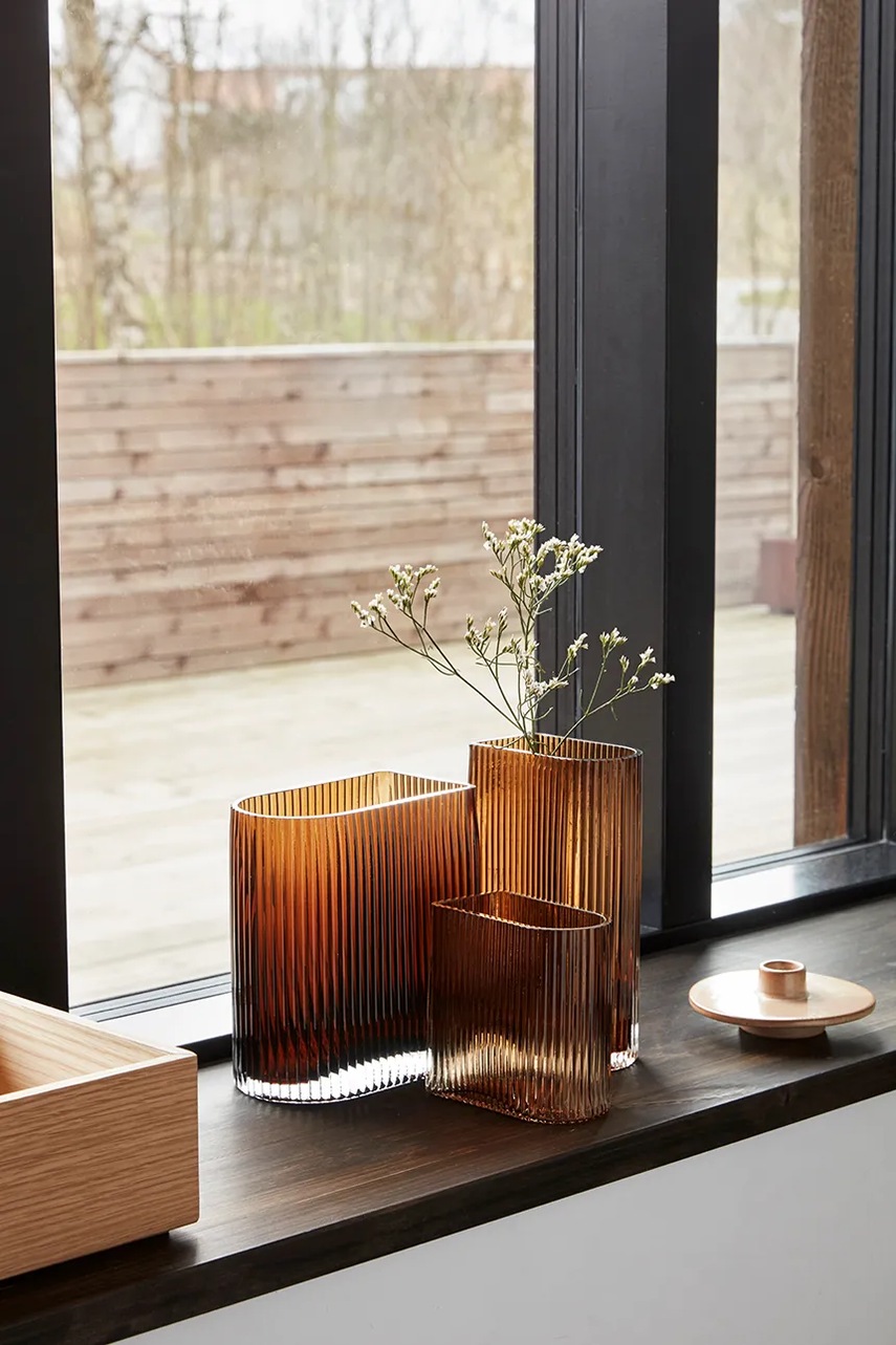 Σετ διακοσμητικά βάζα Hübsch Amber 13/18/20 cm 3-pack φωτογραφία