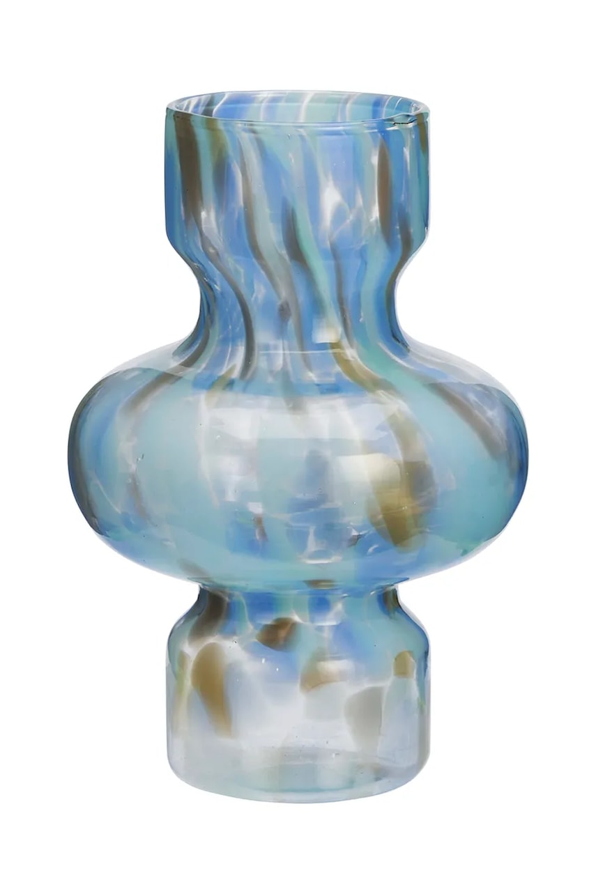 Madam Stoltz váza dekorativní z barevného skla 14 x 22 cm