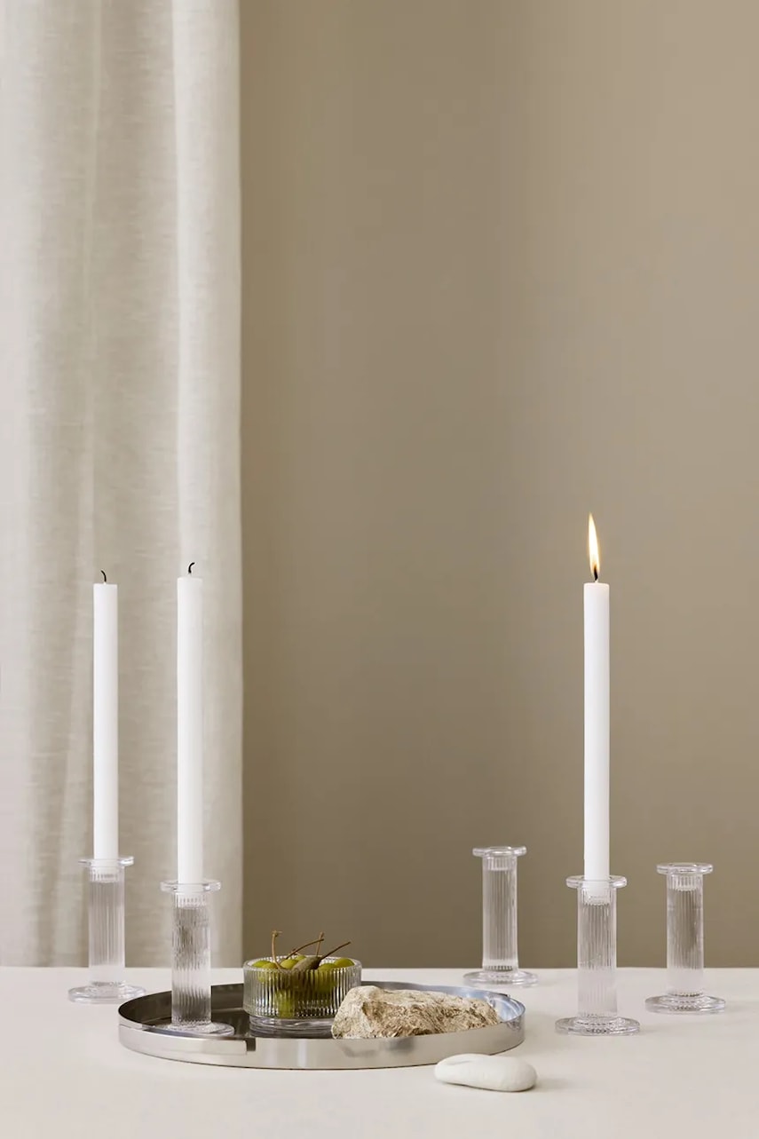 Stelton σετ κηροπηγίων διακοσμητικό από γυαλί 13 cm