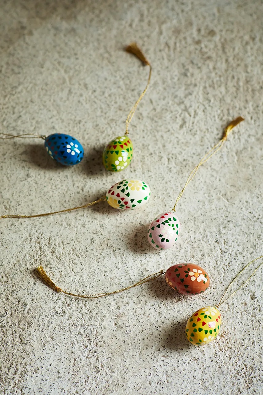 Новогодние украшения Handmadepapermacheeggs 6 шт