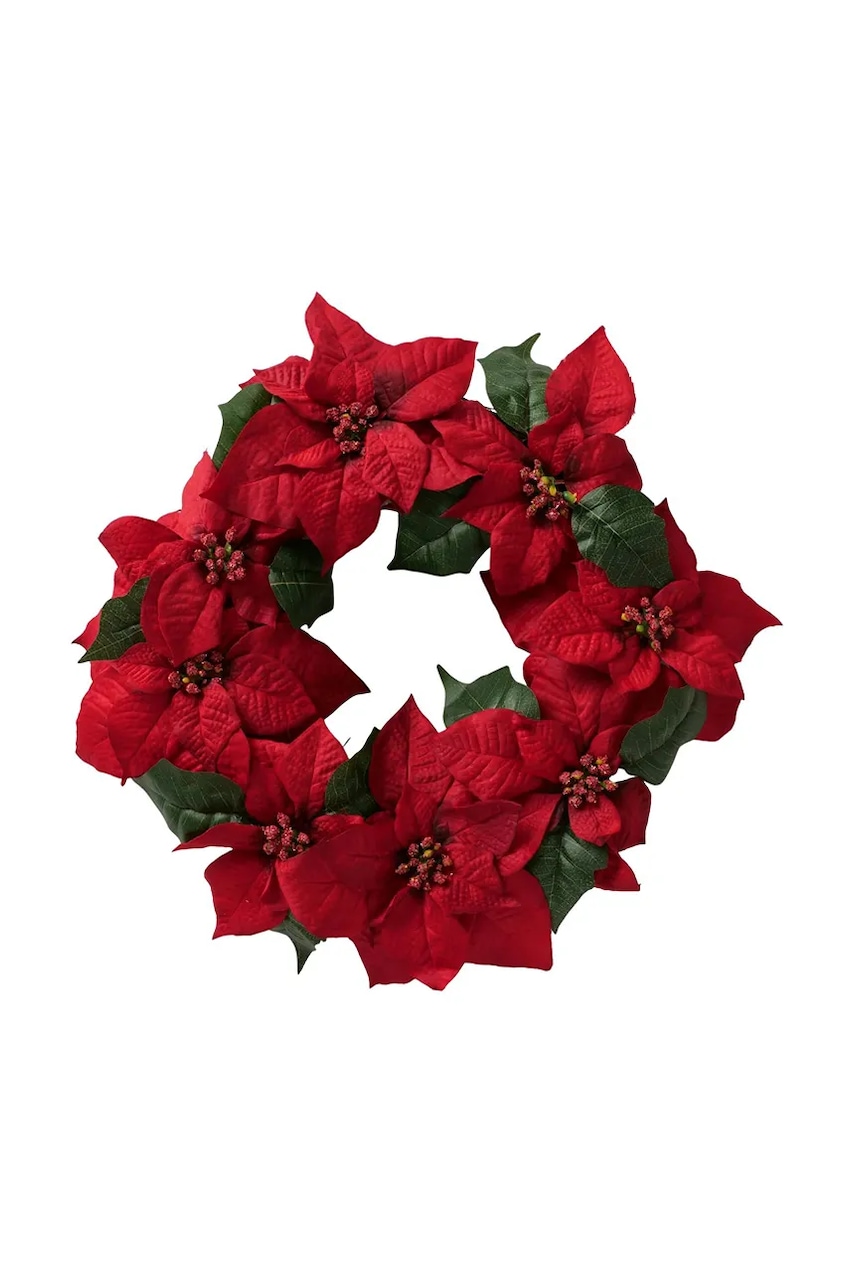 Boltze coroană de crăciun 50 cm culoarea roșu