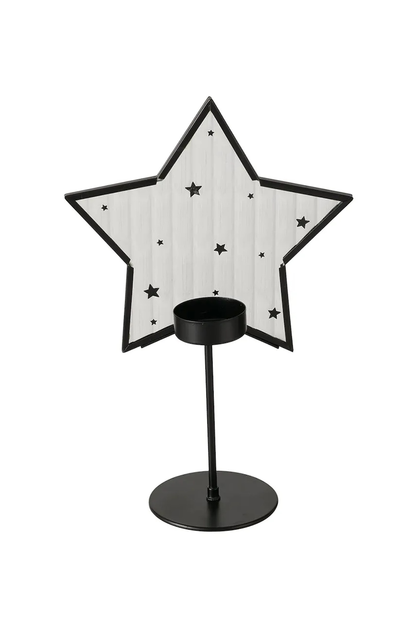Boltze sfeșnic decorativ Stanny 25,5 x 8 cm culoarea negru