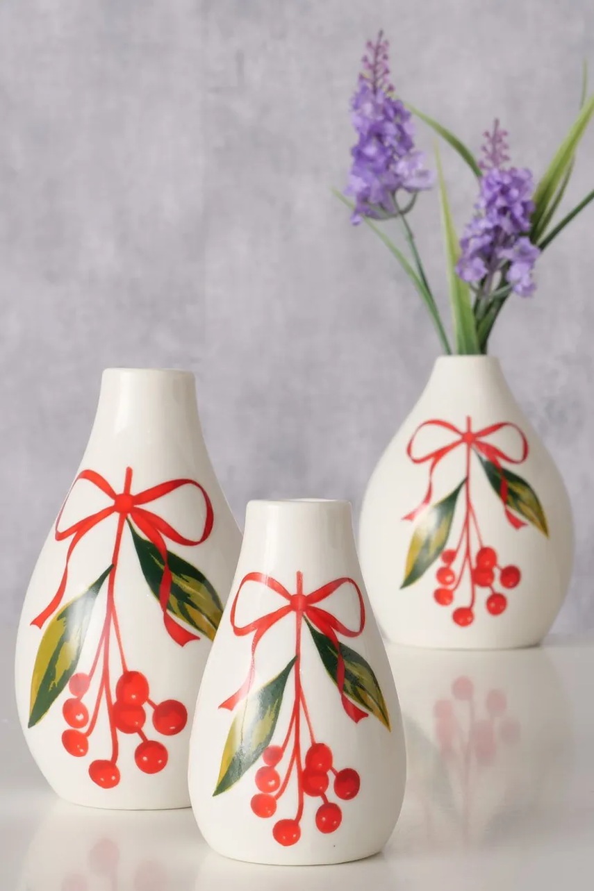 Διακοσμητικό βάζο Boltze Noelle 12 cm 3-pack φωτογραφία