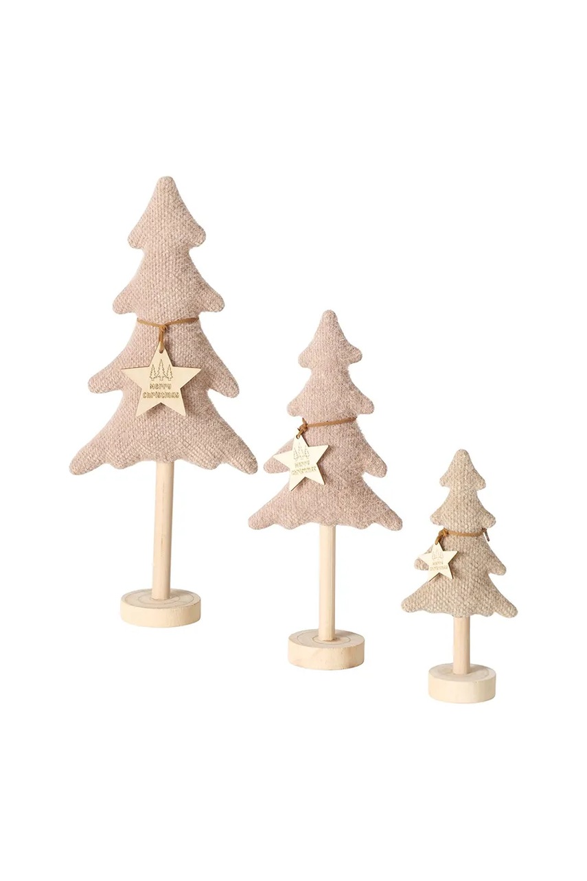 Boltze pom de Crăciun decorativ Arvore 33 / 22 / 43 cm 3-pack culoarea bej