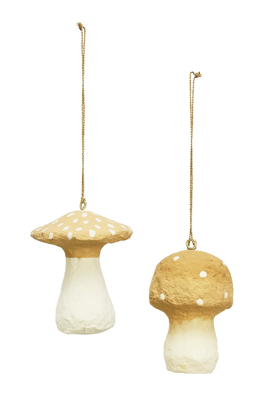 Madam Stoltz set de pandantive de Crăciun 7,5 cm 2-pack culoarea bej