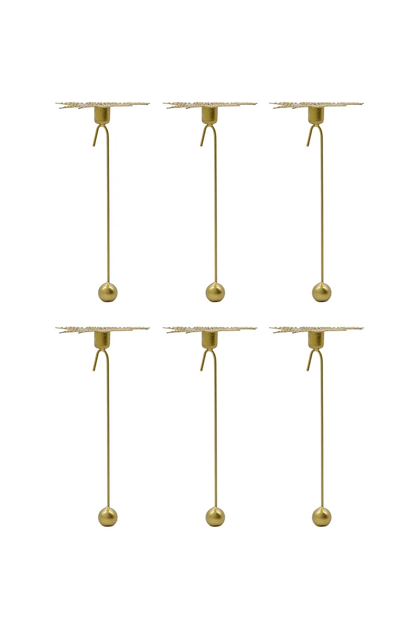 House Doctor sfeșnic decorativ suspendat HDLeaves 15,5 x 7,5 cm 6-pack culoarea galben
