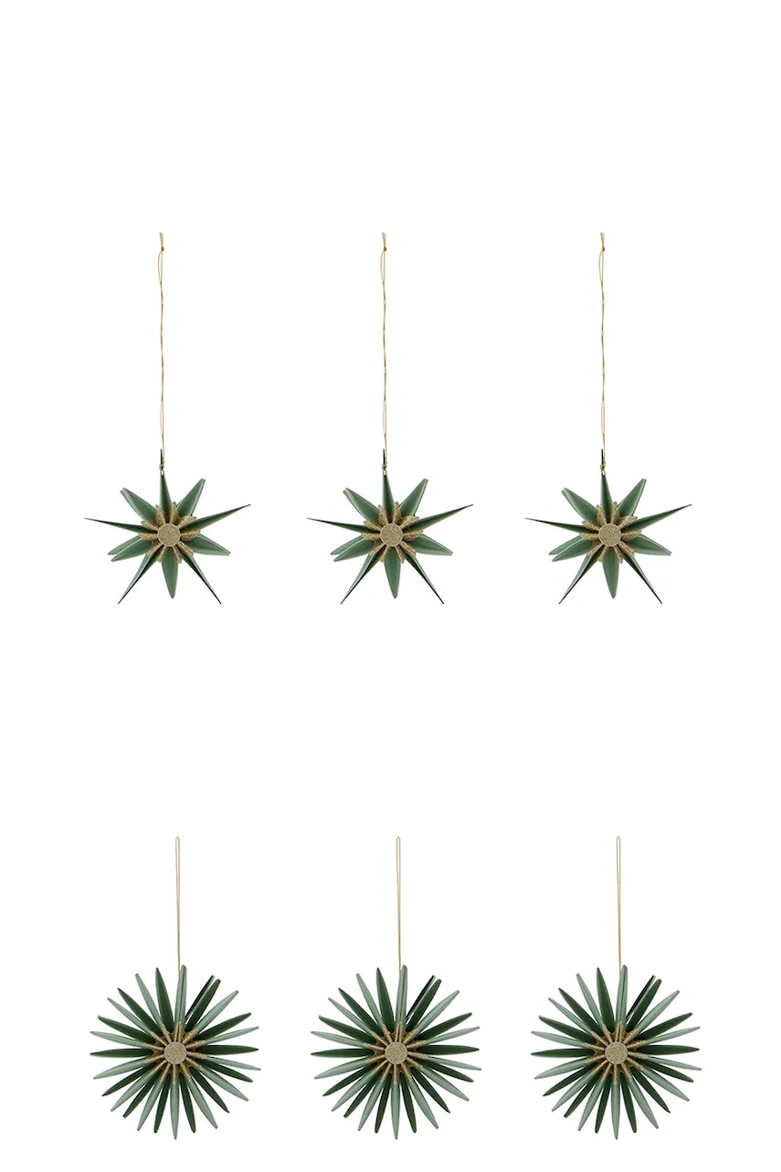 House Doctor pandantiv decorativ HDStari 2 x 8 cm 6-pack culoarea verde