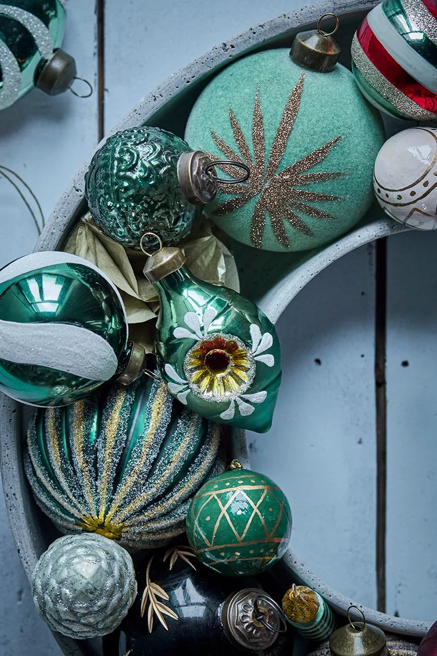 Σετ χριστουγεννιάτικες μπάλες House Doctor HDNostal 9,3 x 4,9 cm 4-pack φωτογραφία