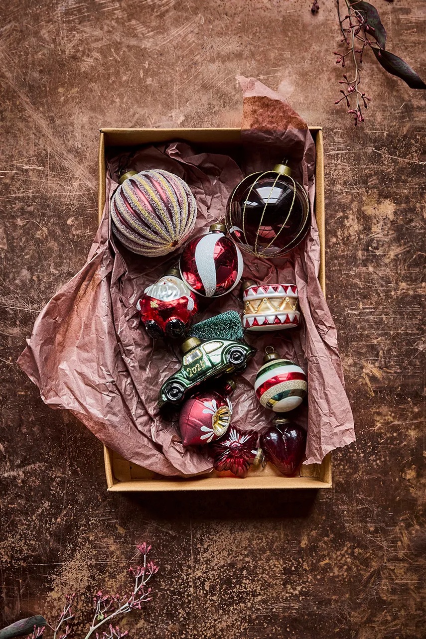 Σετ χριστουγεννιάτικες μπάλες House Doctor HDNostal 9,3 x 4,9 cm 4-pack φωτογραφία