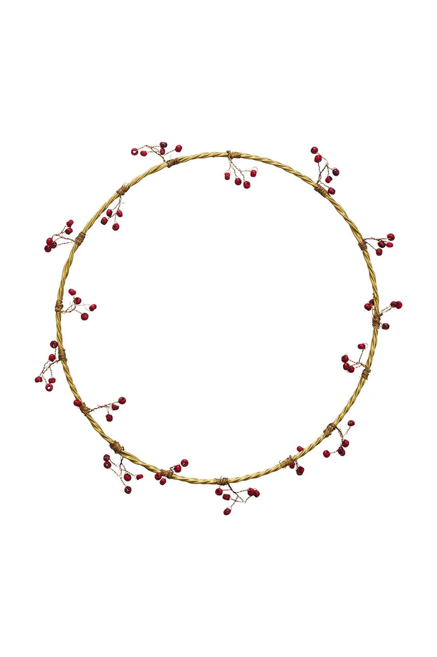 Madam Stoltz coroană de Crăciun 28 cm culoarea galben