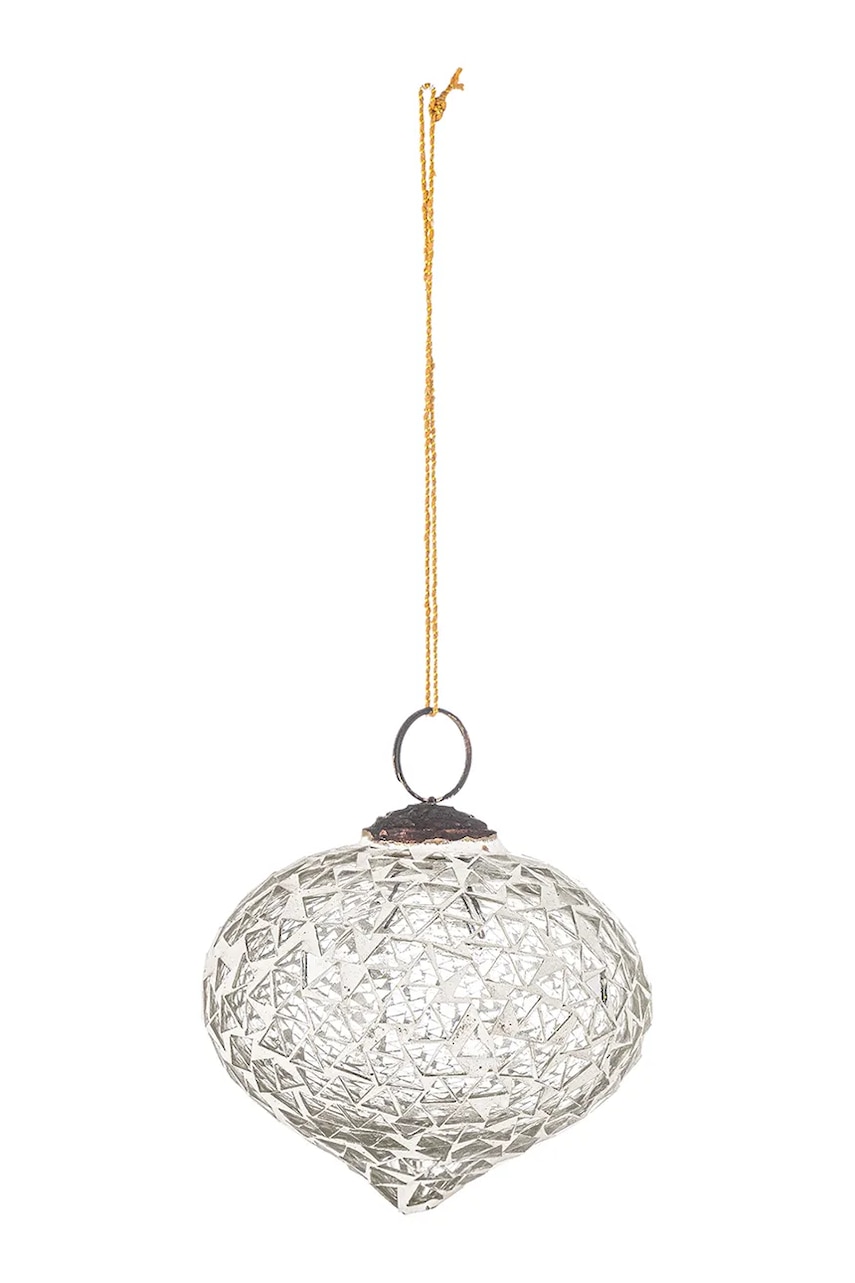 Bloomingville globuri de pom 7,5 cm culoarea alb