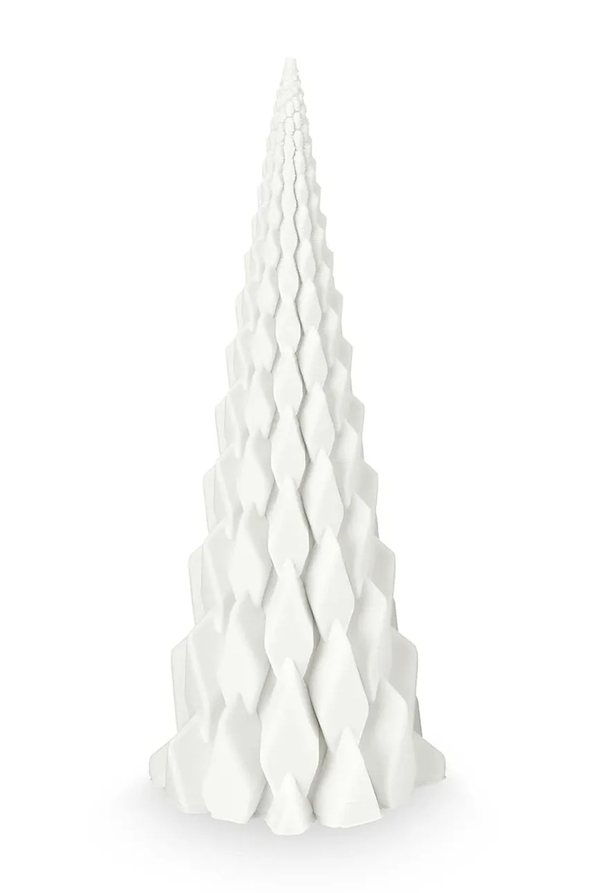 Levně Ozdobný vánoční stromeček vtwonen Sculpture Porcelain 3D 15 x 37 cm bílá barva