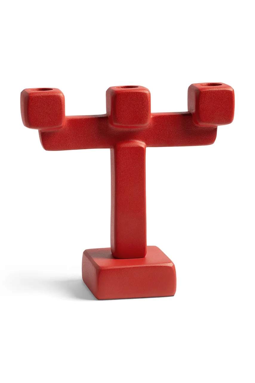 &k amsterdam sfeșnic decorativ chunk large 21 x 8 x 20,5 cm culoarea roșu