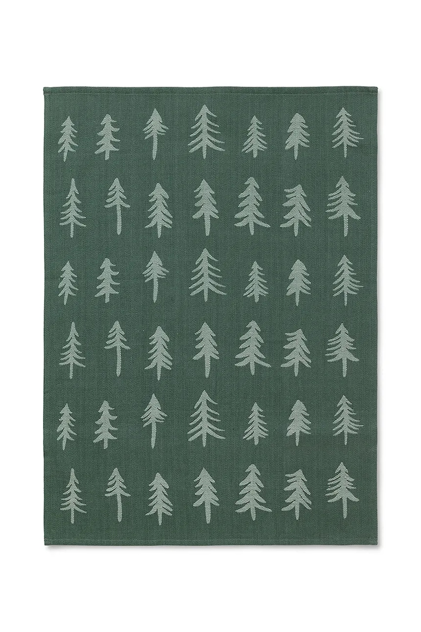 ferm LIVING prosop din bumbac culoarea verde