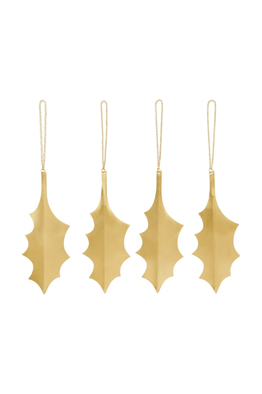 ferm LIVING ornament pentru pomul de crăciun 4-pack culoarea galben