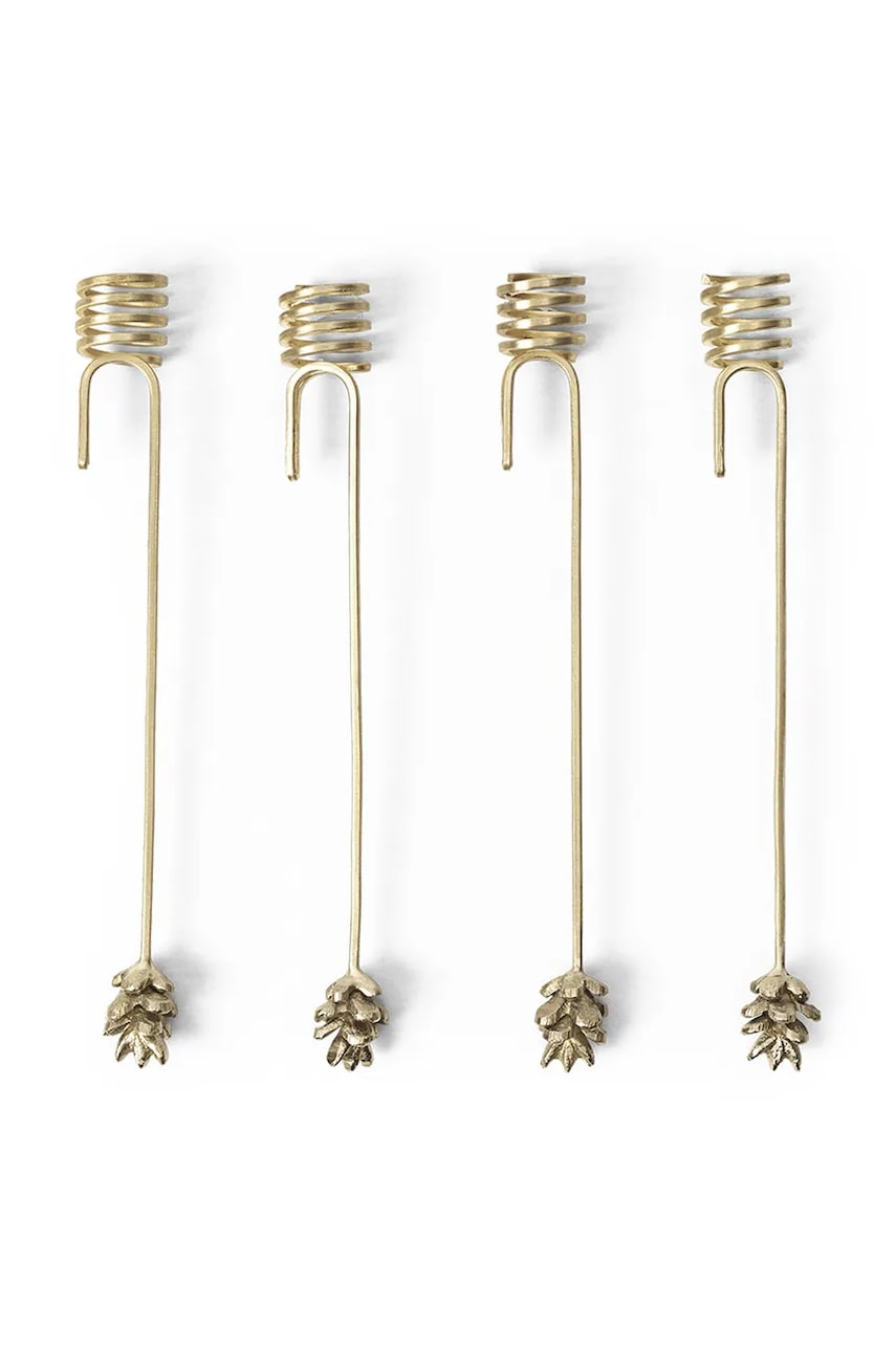 Levně Dekorativní svícen ferm LIVING 4-pack žlutá barva