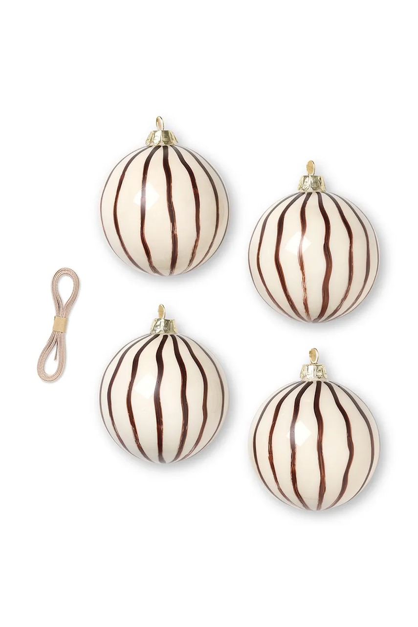 ferm LIVING globuri de pom 4-pack culoarea maro