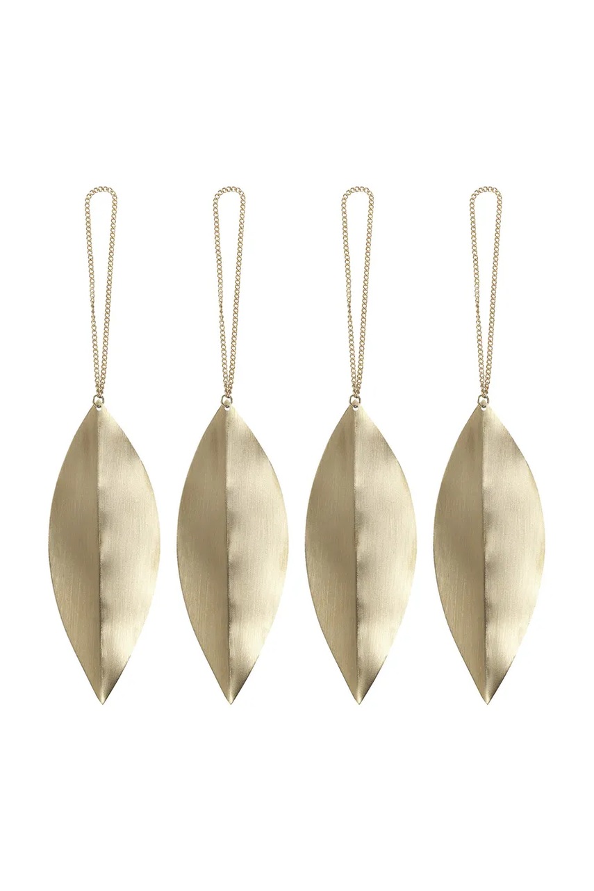 Levně Ozdoba na vánoční stromeček ferm LIVING 4-pack žlutá barva