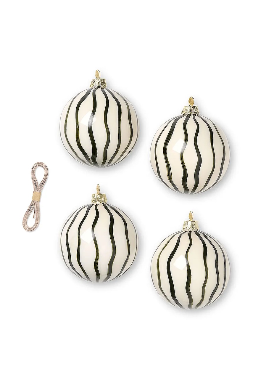 ferm LIVING globuri de pom 4-pack culoarea verde