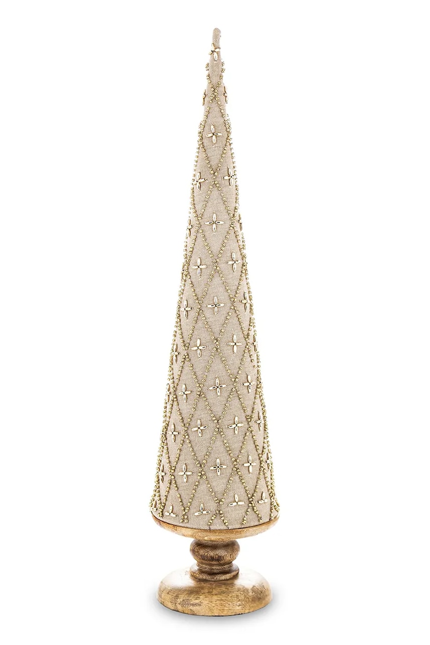 pom de crăciun decorativ 54 x 12 x 12 cm culoarea bej