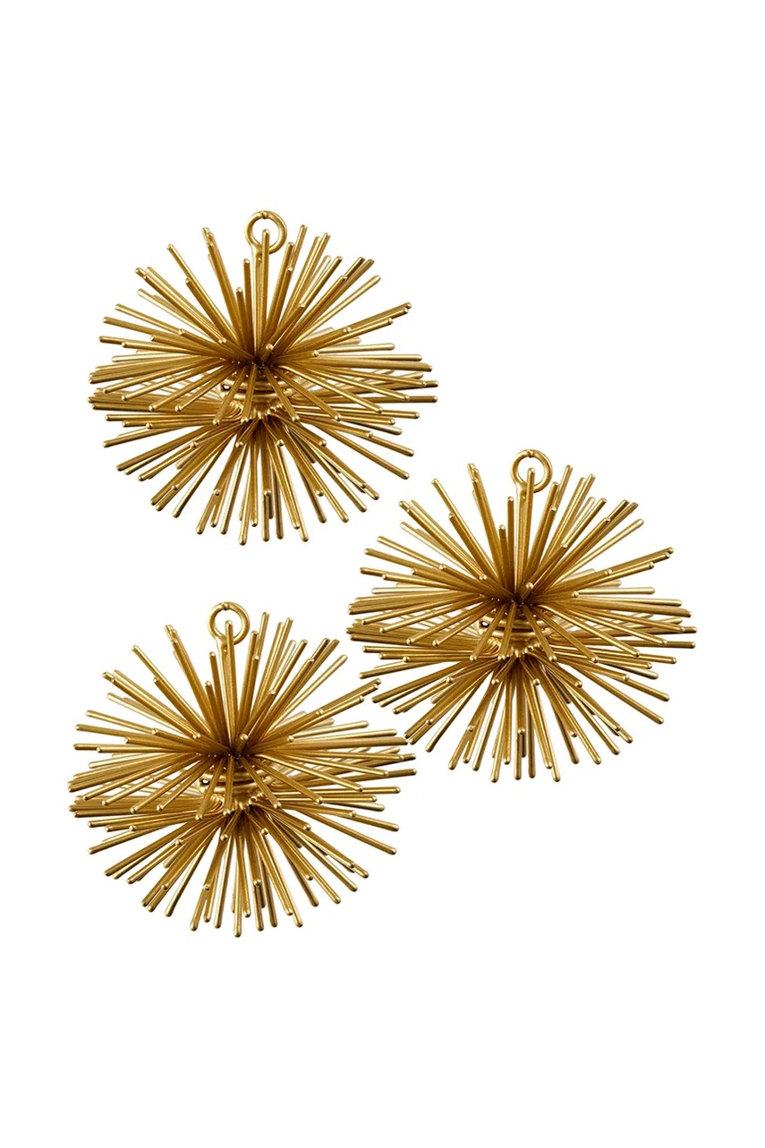 Pols Potten ornament pentru pomul de crăciun 3-pack culoarea galben