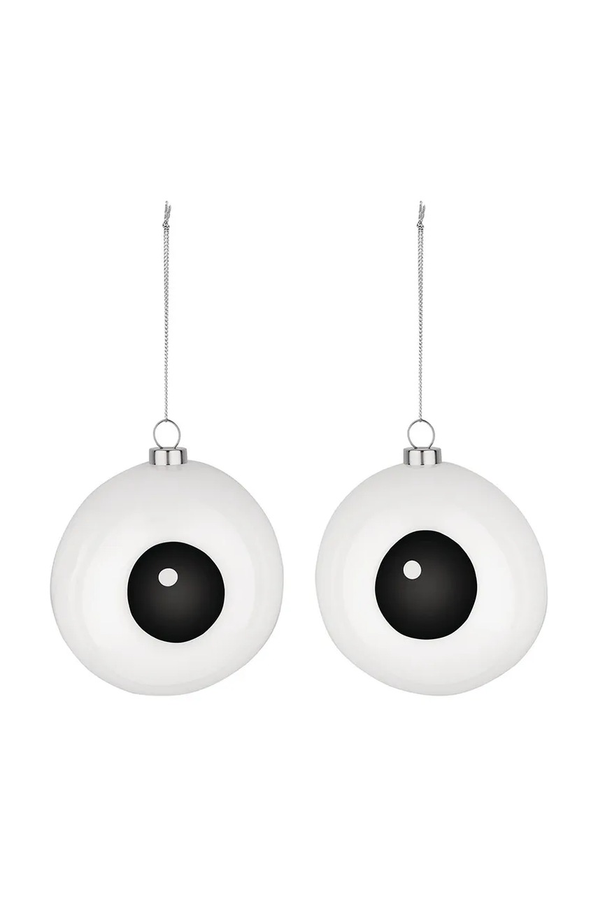 Alessi set de globuri de Crăciun Carol 10 x 10 cm 2-pack culoarea alb