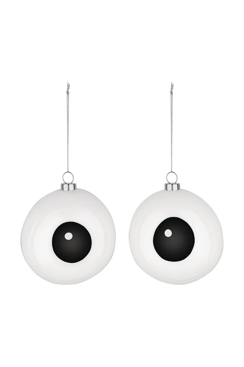 Alessi set de globuri de Crăciun Carol 10 x 10 cm 2-pack culoarea alb