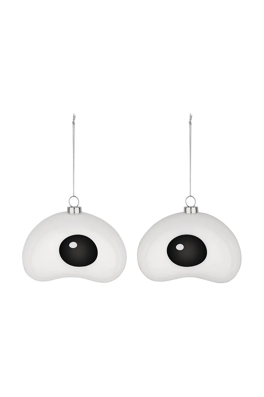 Alessi set de globuri de Crăciun Nick 9,5 x 8,5 x 12 cm 2-pack culoarea alb