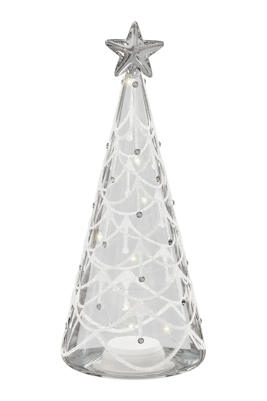 Deluxe Homeart brad decorativ led Tra 8.5 x 22 cm culoarea transparent