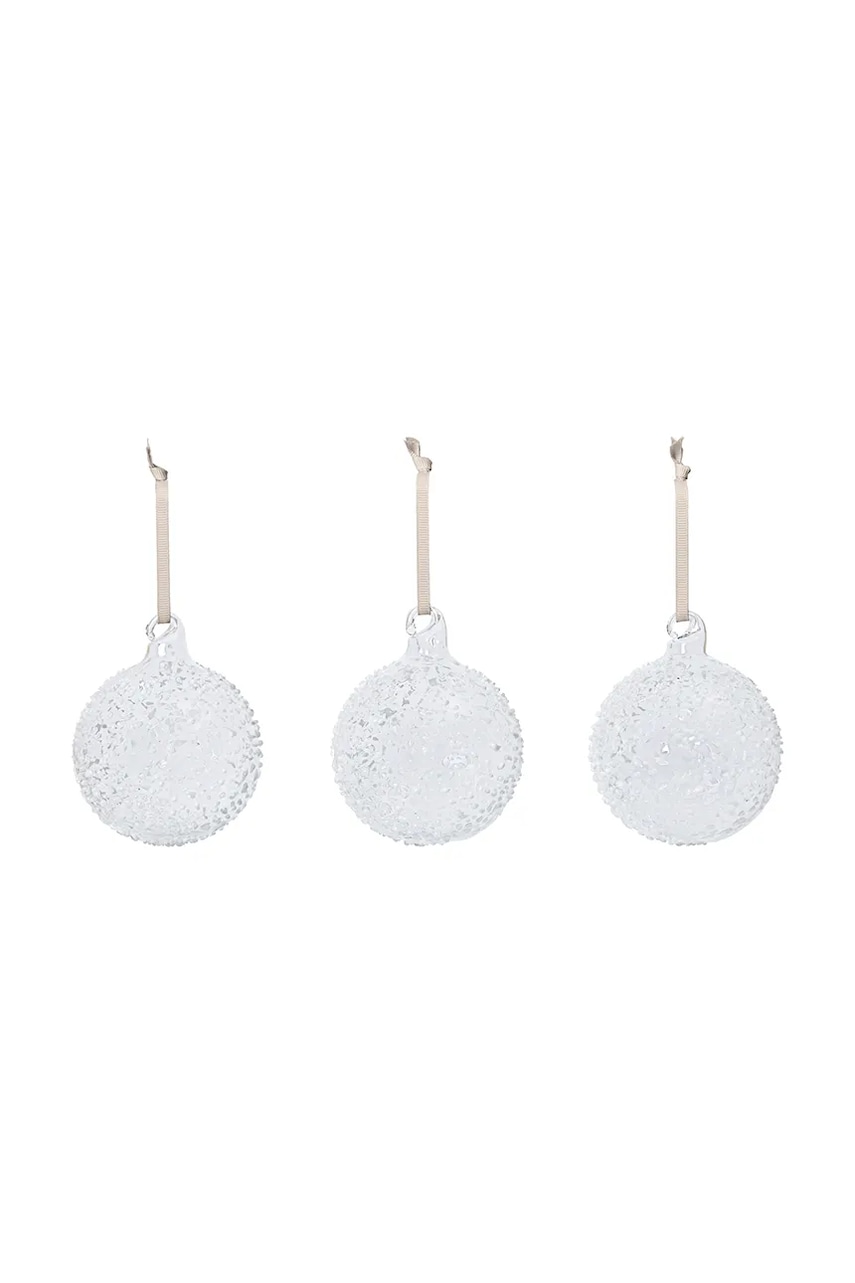 Ferm Living set kuglica za bor od stakla 3-pack Flurry M