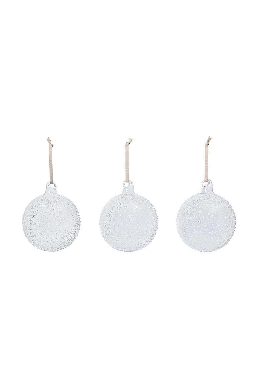 Ferm Living set kuglica za bor od puhanog stakla 3-pack Flurry L