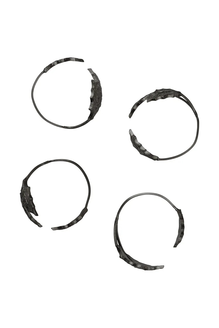 Ferm Living set prstena za salvete božićni od mesinga 4-pack Holly Leaf