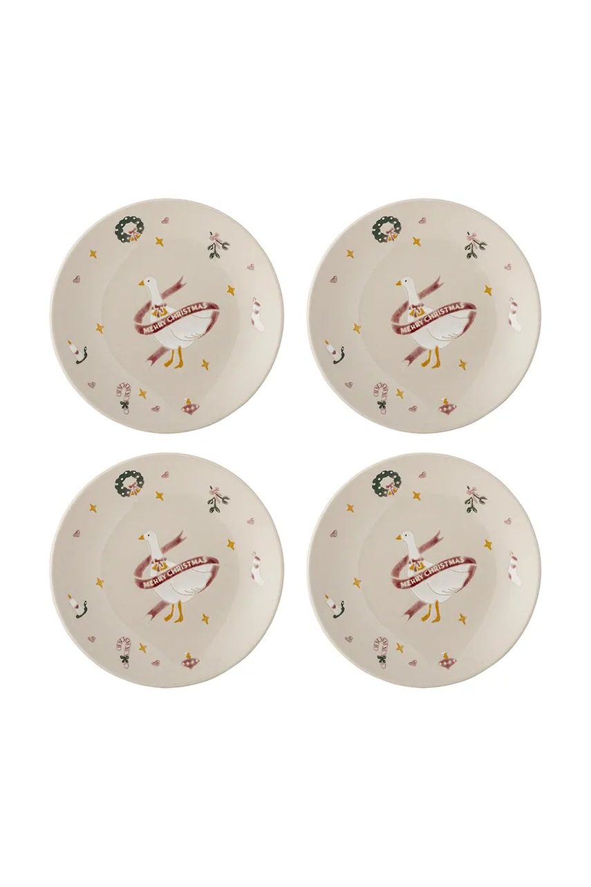 Bloomingville  set de farfurioare de Crăciun din gresie pachet de 4 Mary 16 cm