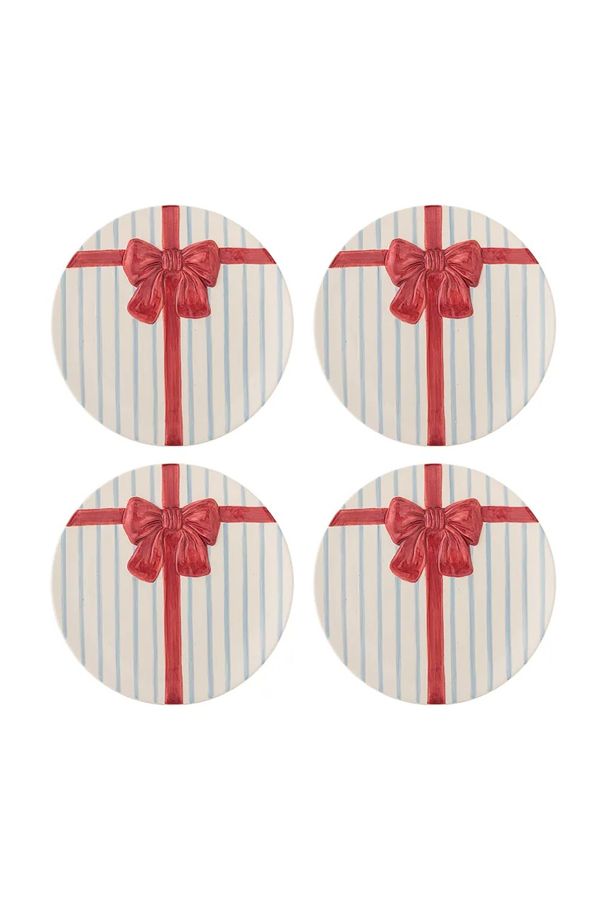 Bloomingville  set de farfurii de Crăciun din gresie pachet de 4 Bowie 20,5 cm