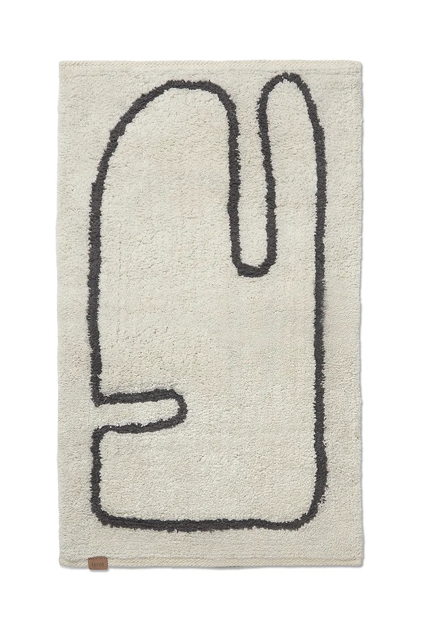 ferm LIVING covor de bumbac Lay culoarea bej ferm LIVING covor de bumbac Lay culoarea bej